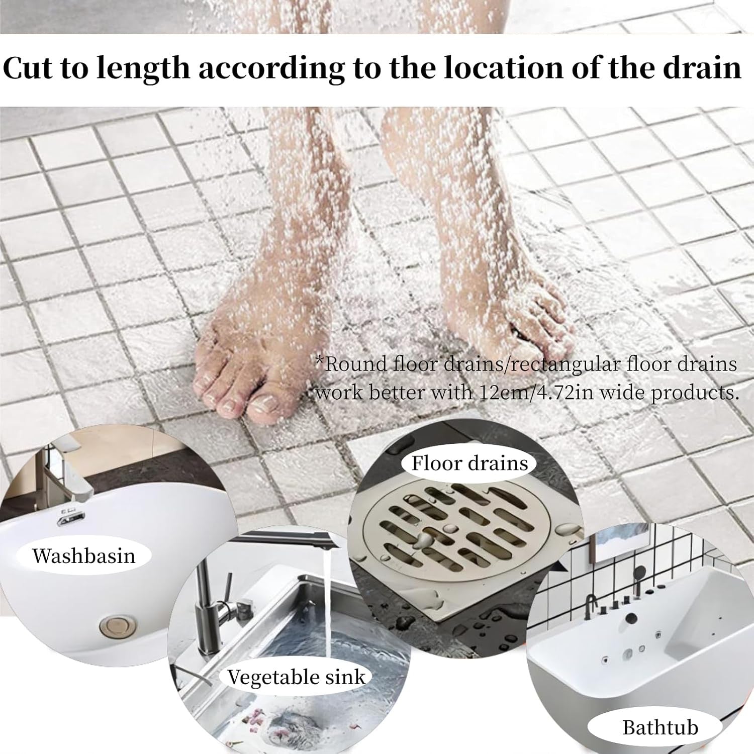 12cm Floor Drain Stickers - Disposable Hair Catcher Mesh