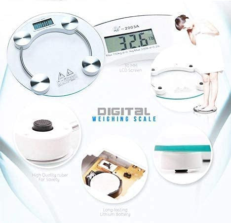 Digital Personal Weighing Scale with LCD Display and Tempered Glass