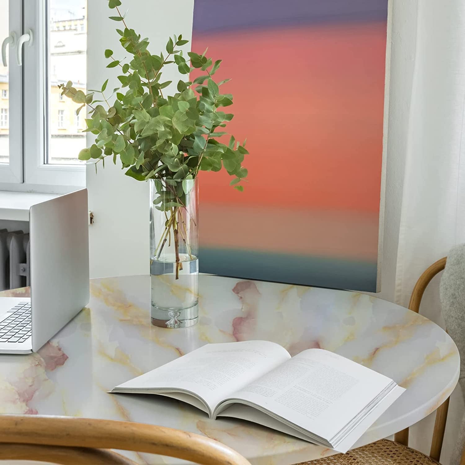 Elegant Orange Marble Foil Wallpaper for Stylish Interiors