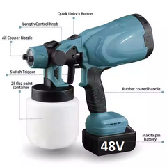 48V Cordless Paint Sprayer - Portable Electric Spray Gun