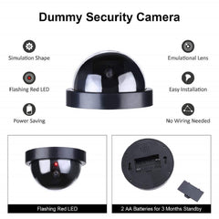 Round Dummy Security Camera with Flashing Red LED for Home & Business