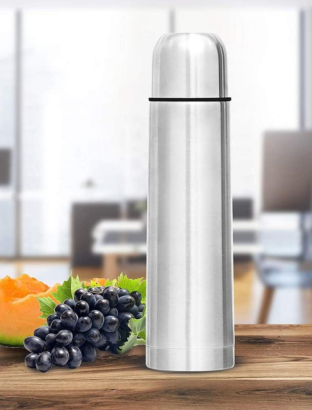 Green Kiwi 1L Stainless Steel Vacuum Flask with Flip Lid & Bag
