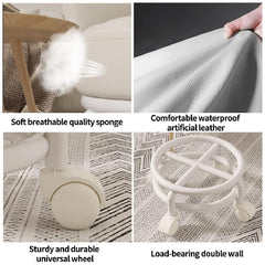 Mini Rolling Stool - Transparent, Compact, Adjustable Chair