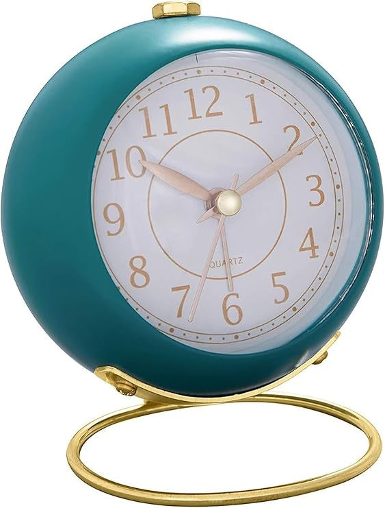 Blue Round Desk Clock - Classic & Elegant Design