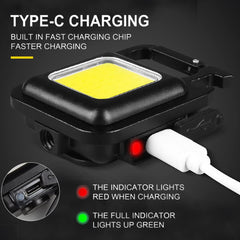 Rechargeable COB Keychain Light with Bottle Opener, Magnet & Folding Stand