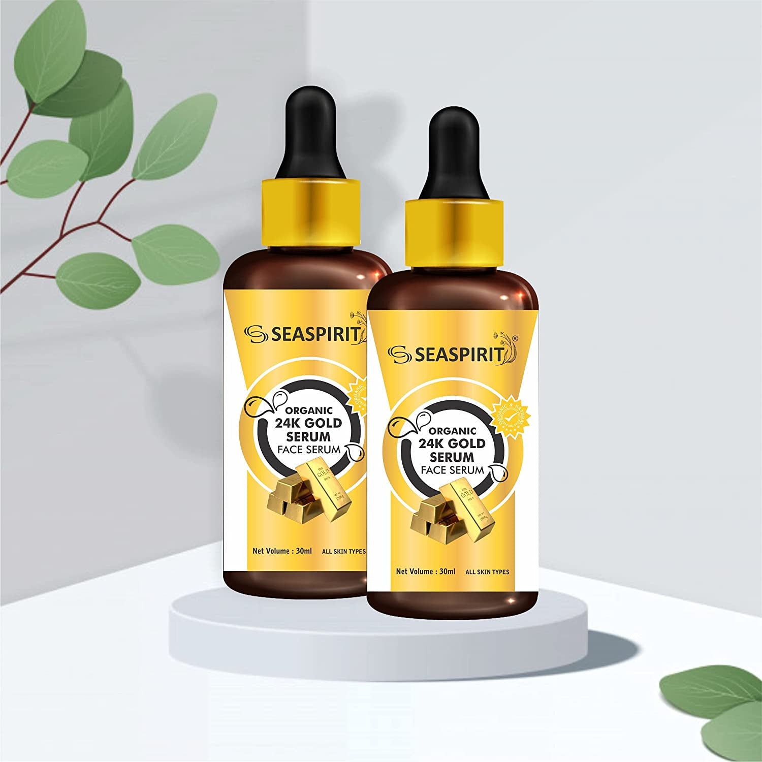 24K Gold Face Serum - Organic Radiant Glow for All Skin Types