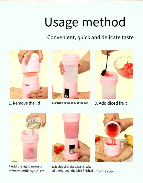 Portable Wireless Foldable Cup Blender for On-the-Go Smoothies