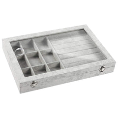 Elegant Velvet Lockable Jewelry Box for Travel and Home Storage