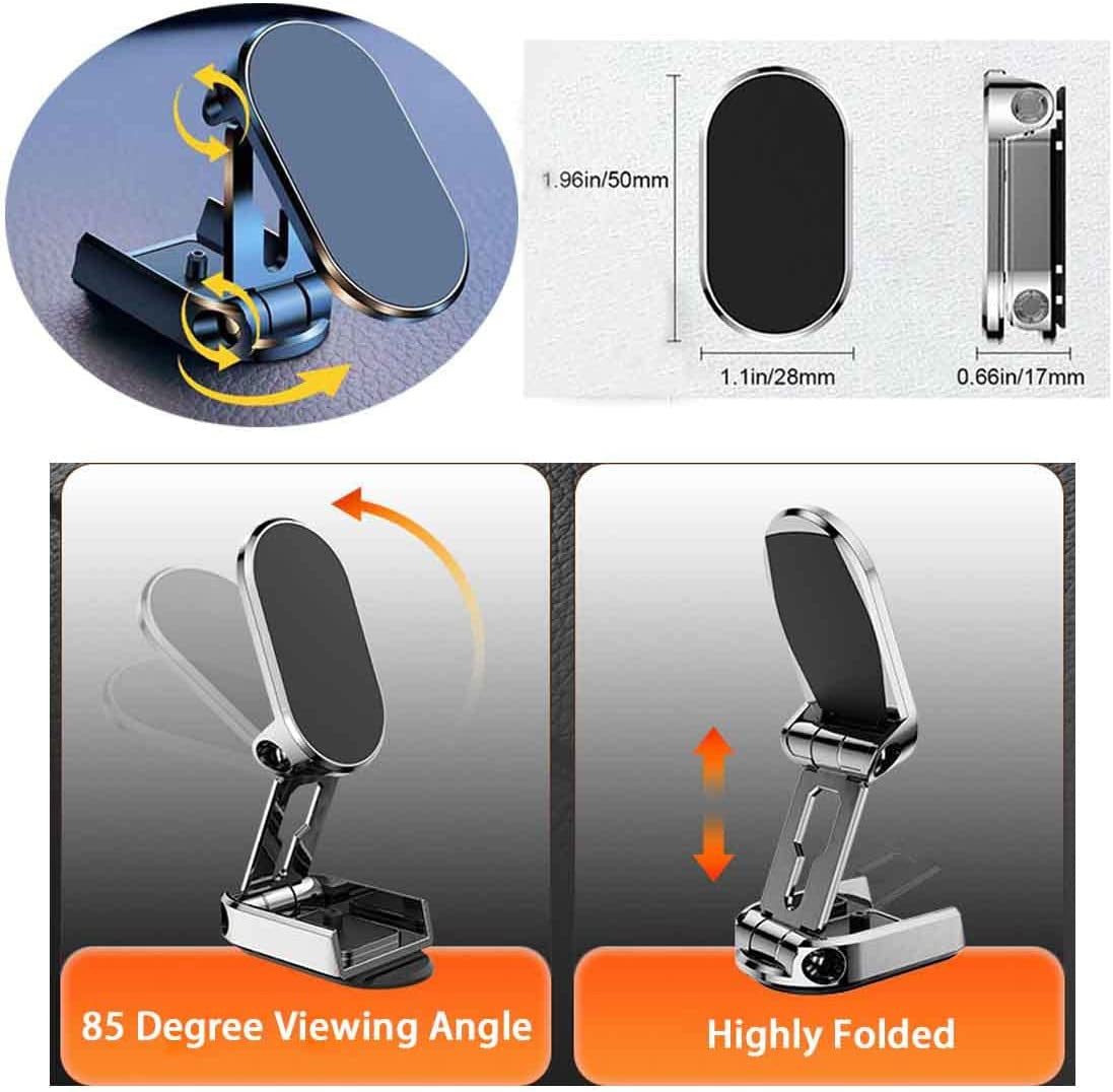Magnetic 360° Rotating Car Phone Holder with Strong Suction