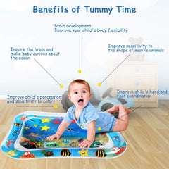 Baby Water Play Mat with Marine Animals for Tummy Time & Development