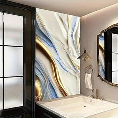 Blue & Golden Marble Foil - Elegant Decorative Wrap (Ta-055)