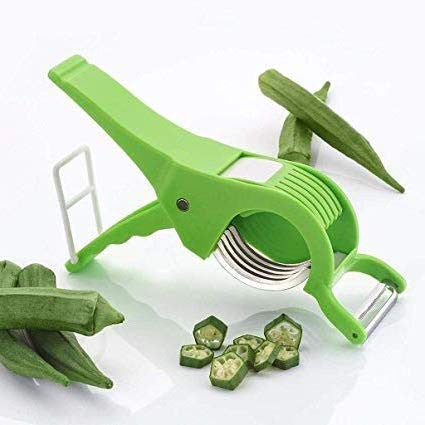 2-in-1 Veg & Fruit Cutter & Peeler with Sharp Stainless Steel Blades