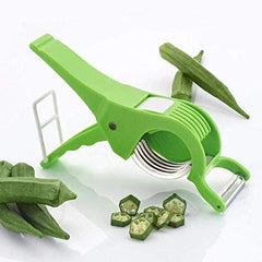 2-in-1 Veg & Fruit Cutter & Peeler with Sharp Stainless Steel Blades