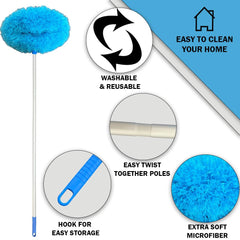 Fan Blade Cleaner Mop - Microfiber Feather Duster for Easy Fan Cleaning