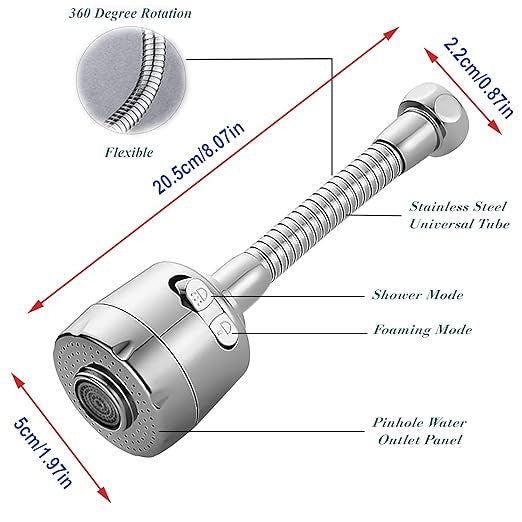 Switch Turbo Flex 360° Rotatable Kitchen Sink Faucet with Splash Filter