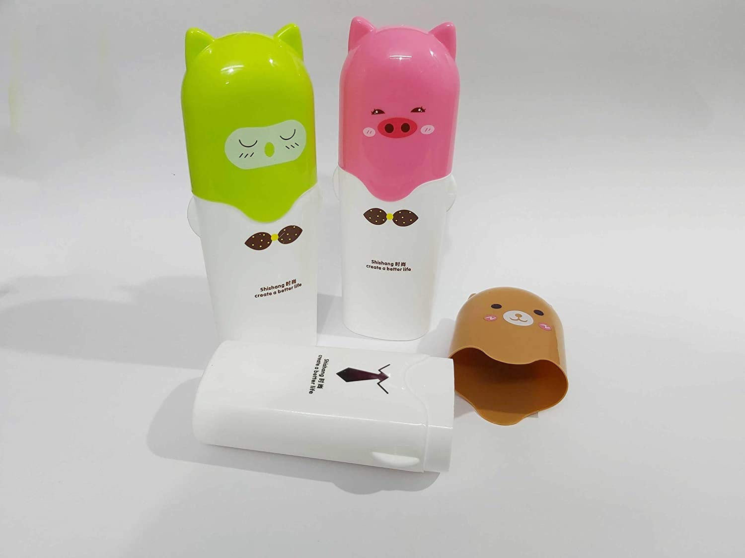 Cute Cartoon Animal Plastic Travel Toothbrush Holder Case