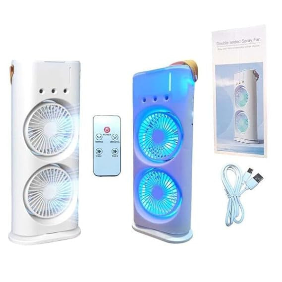Double-Sided USB Cooling Fan with Mist and Portable Design