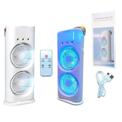 Double-Sided USB Cooling Fan with Mist and Portable Design