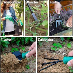 5-Piece Garden Tool Set with Pruning Shears, Gloves & Ergonomic Handles