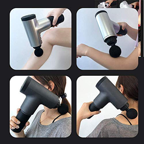 Cordless Facial Gun Massager Pen with 6 Speeds & 4 Heads