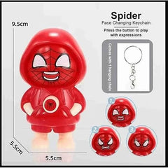 Spider-Man Face Changing Keychain - Superhero Transforming Accessory