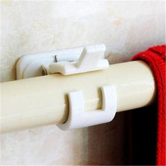 Self-Adhesive Plastic Curtain Rod Bracket for Easy Wall Mounting - 1 Pc