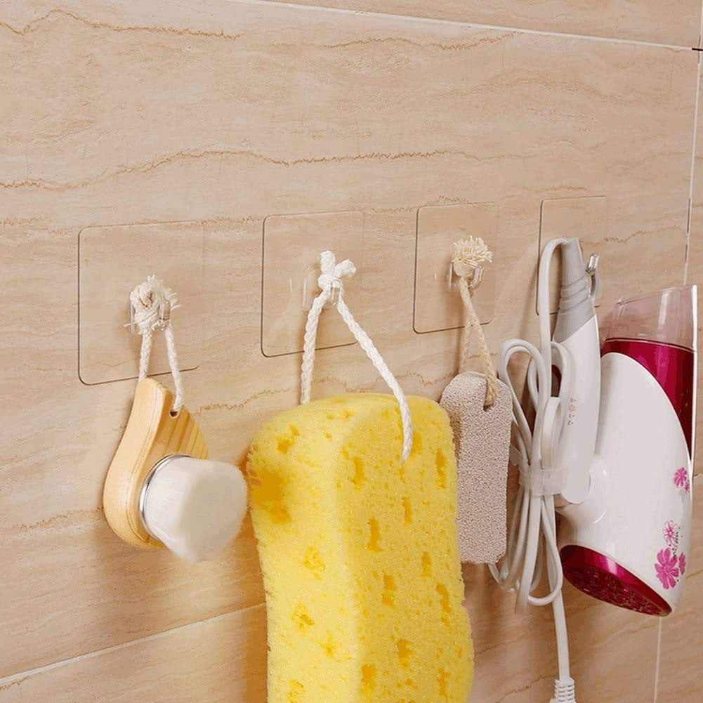 Heavy Duty Transparent L-Shape Wall Hook  - 1 Pc
