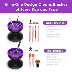 Electric Makeup Brush Cleaner - Fast & Easy Cosmetic Brush Cleaning Machine