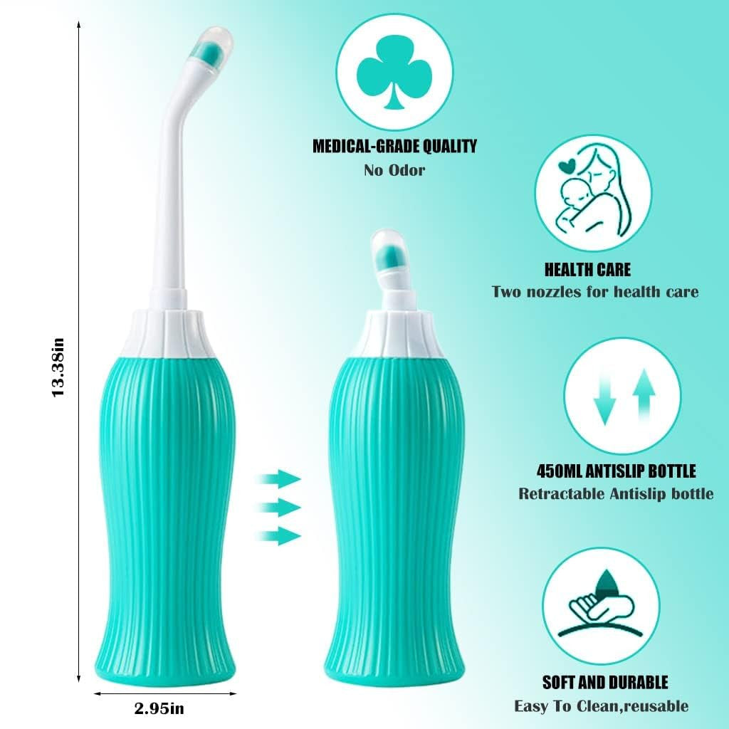 Portable Travel Bidet Bottle with Angled Nozzle Spray