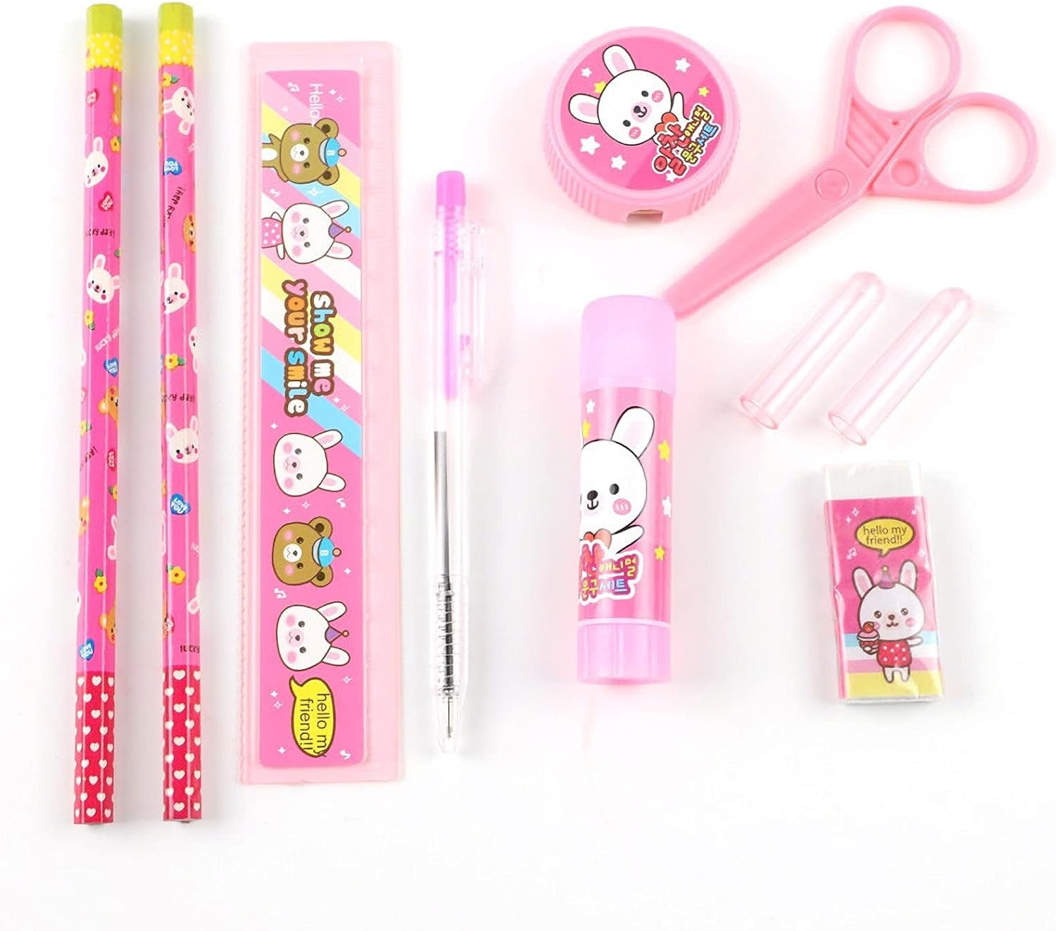 10 Pcs Kids Stationery & Art Craft Set - Complete Stationery Kit
