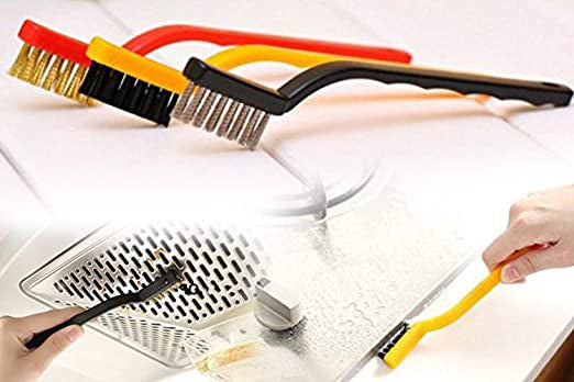 3-Piece Mini Wire Brush Set for Household Cleaning and Scrubbing