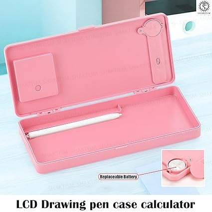 LCD Pencil Case with Calculator and Writing Tablet