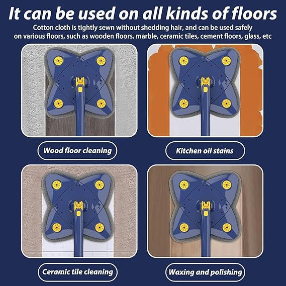 360° Rotating Triangle Squeeze Mop with 4 Modes for Easy Cleaning