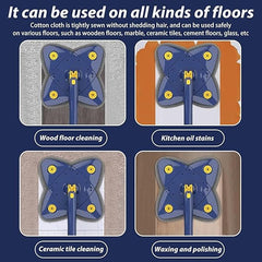360° Rotating Triangle Squeeze Mop with 4 Modes for Easy Cleaning