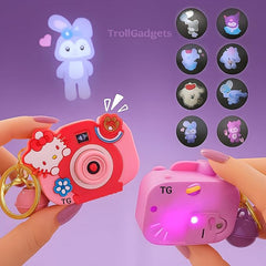 Cute Cartoon Projection Camera Keychain - Mini Camera Accessory