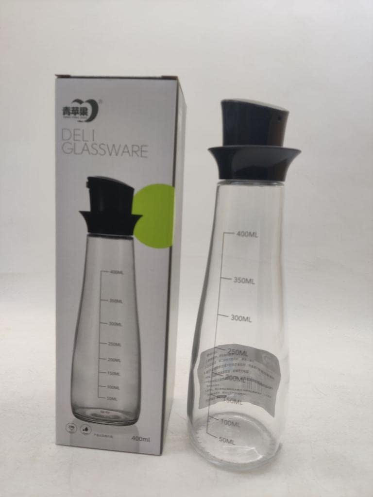 400ml Leak-Proof Oil Spray Bottle with Silicone Button for Kitchen