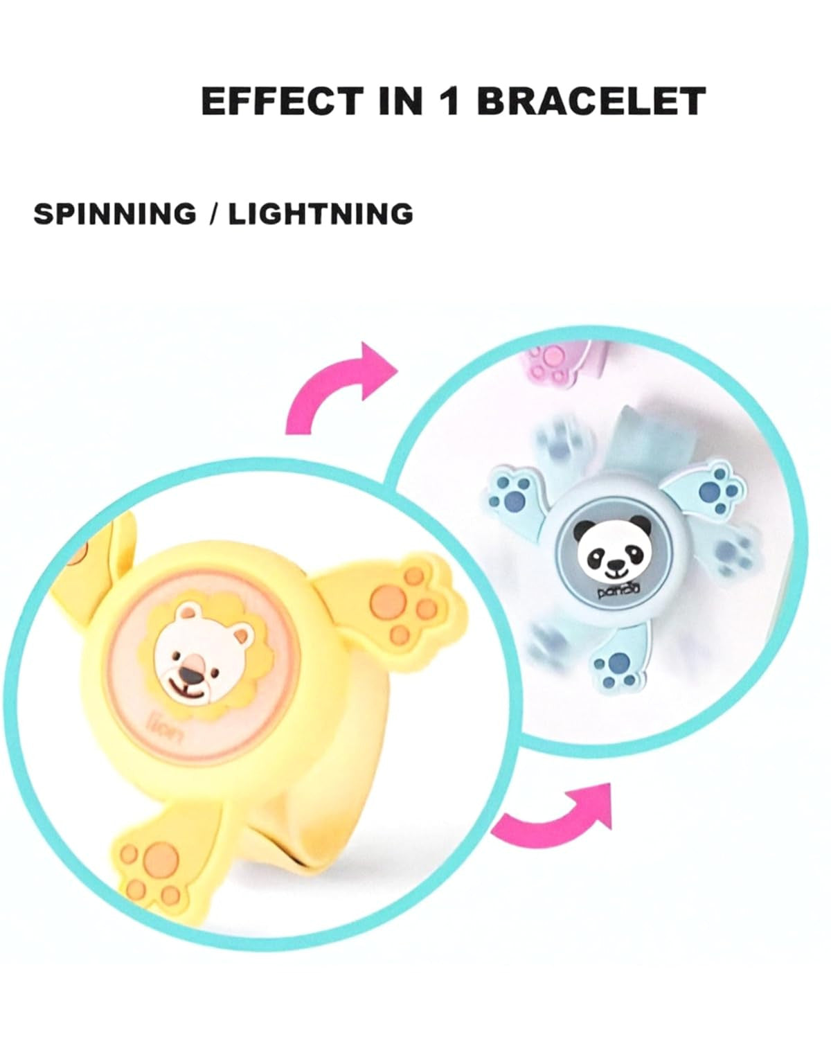 Spinning Slap Band with LED Lights and Spinner Effect