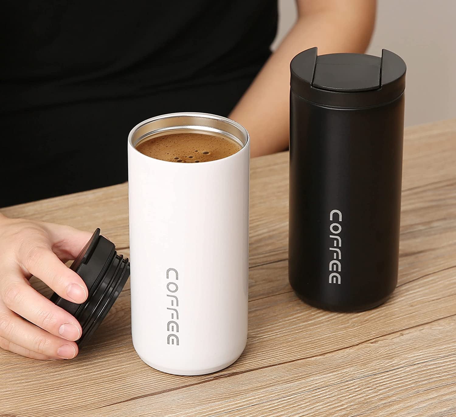 20 oz Double Wall Stainless Steel Travel Mug with Leak-Proof Lid