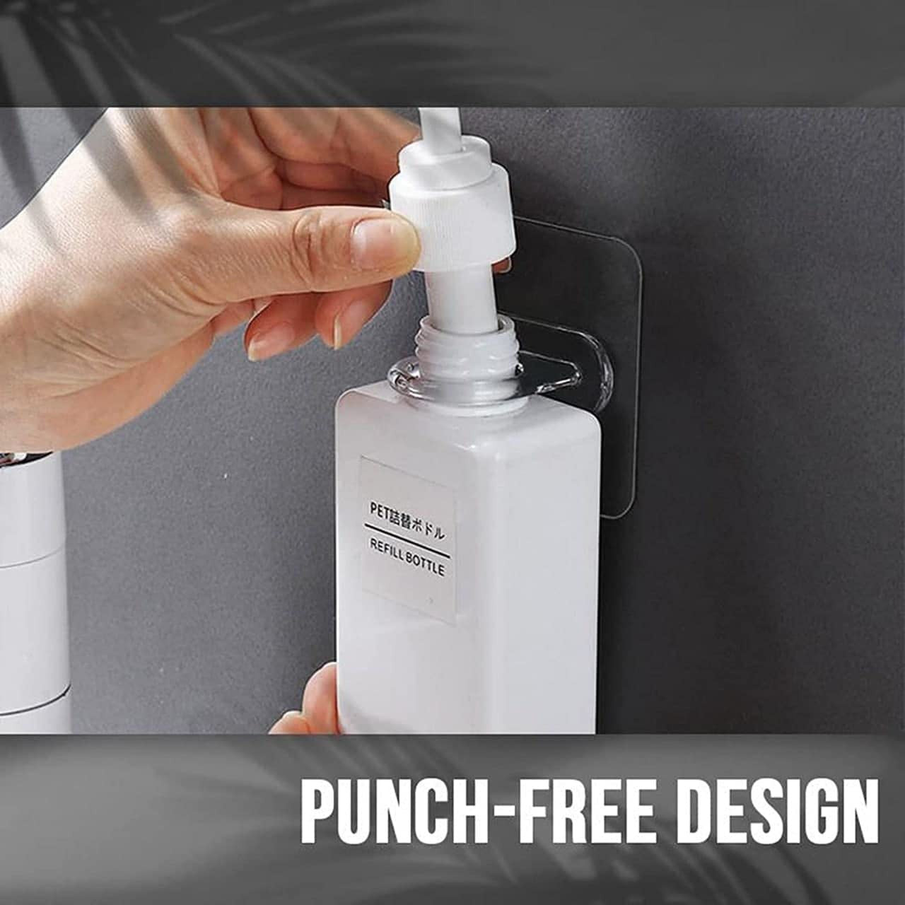 Multi-Functional Transparent Adhesive Wall Hook with Stainless Steel Load Capacity