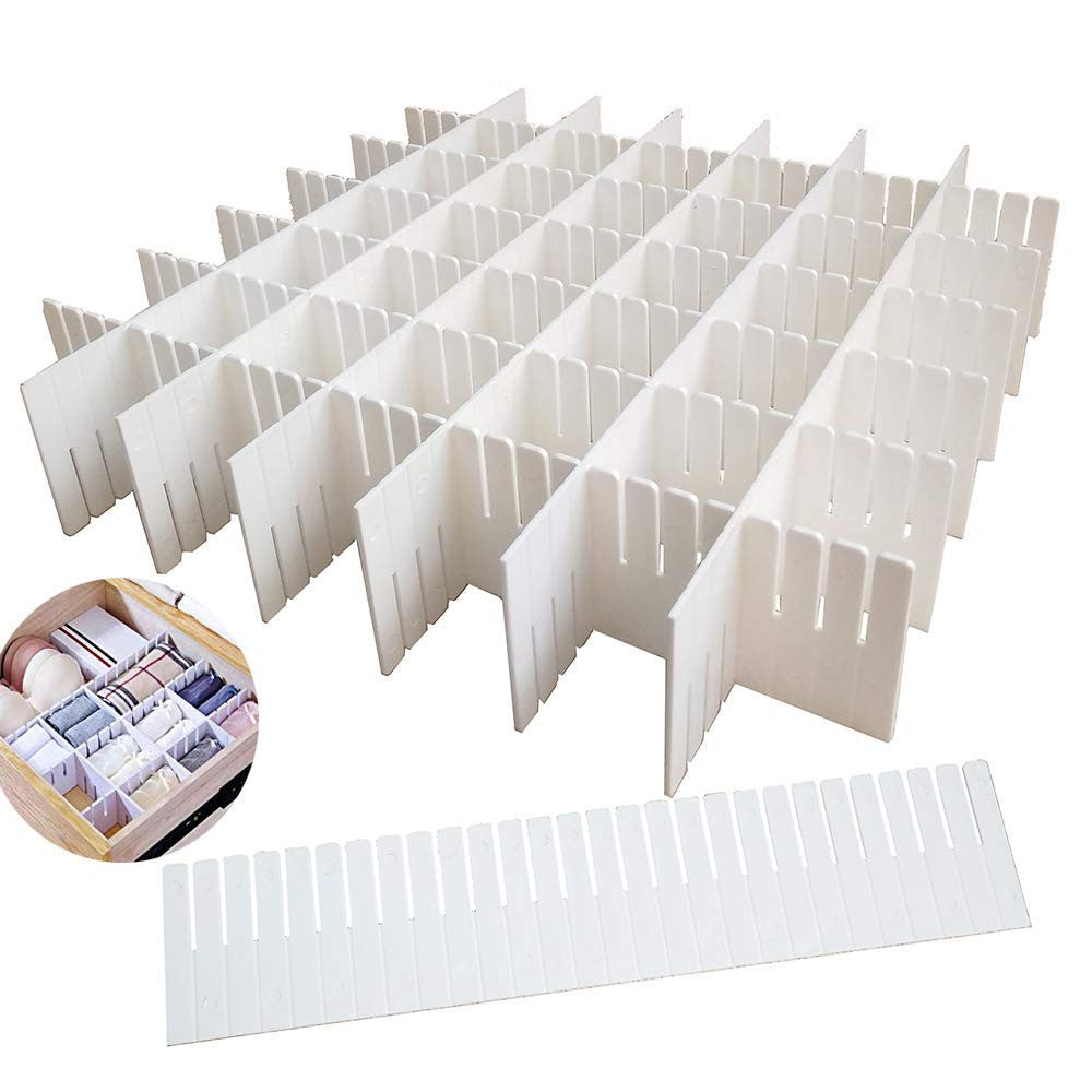 6-Piece Adjustable Drawer Organizer Set for Makeup & Office Storage