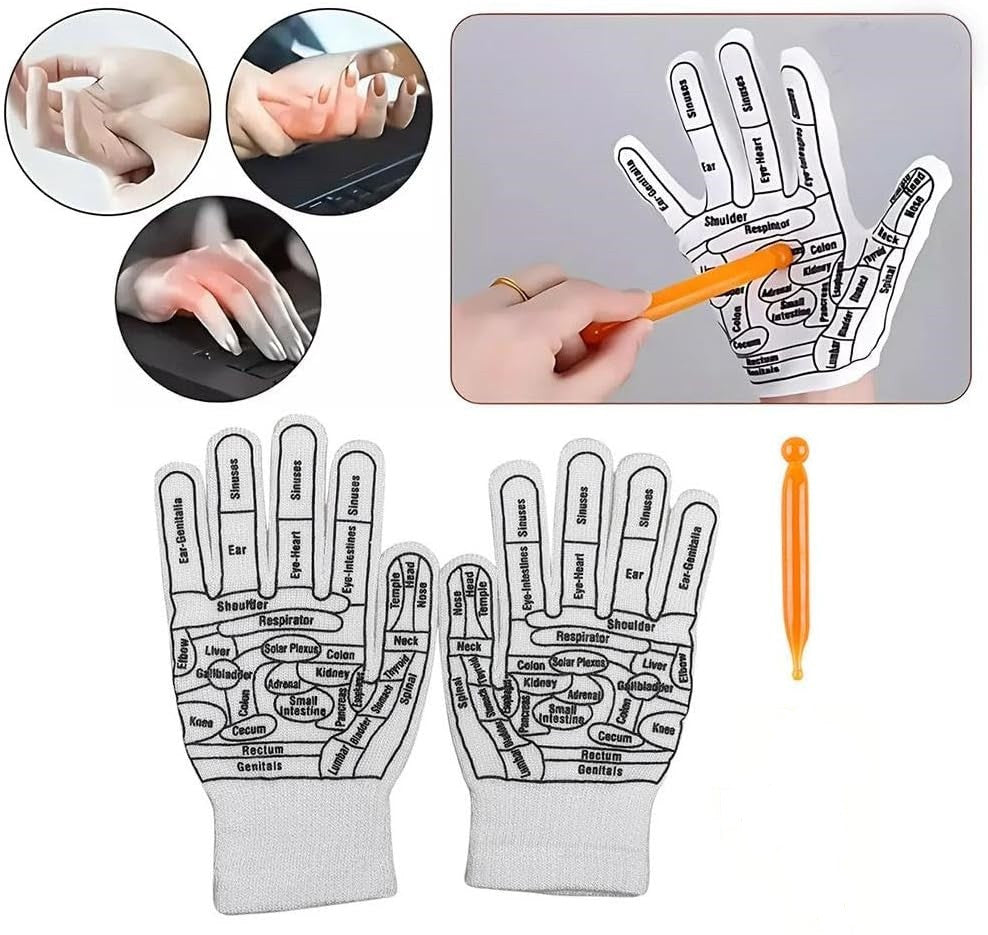 Reflexology Finger Massage Gloves for Pain Relief & Stress Relief