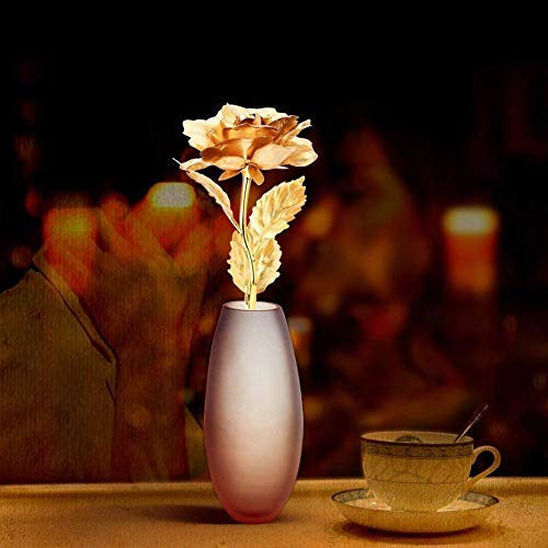 Golden 24K Gold Foil Rose in Luxury Gift Box for Eternal Love and Decor