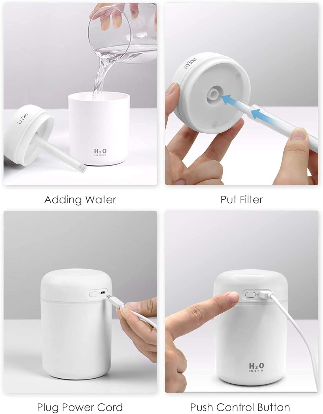 Colorful Mini Humidifier & Oil Diffuser for Cool, Fresh Air