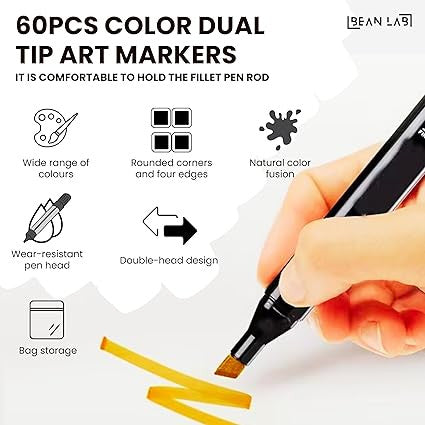 60-Piece Marker Pen Set for Art and Craft Projects