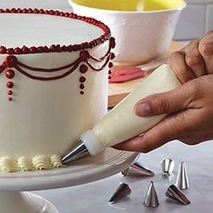 Cake Decorating Set 15 Pcs with Steel Nozzles Reusable Icing Tips