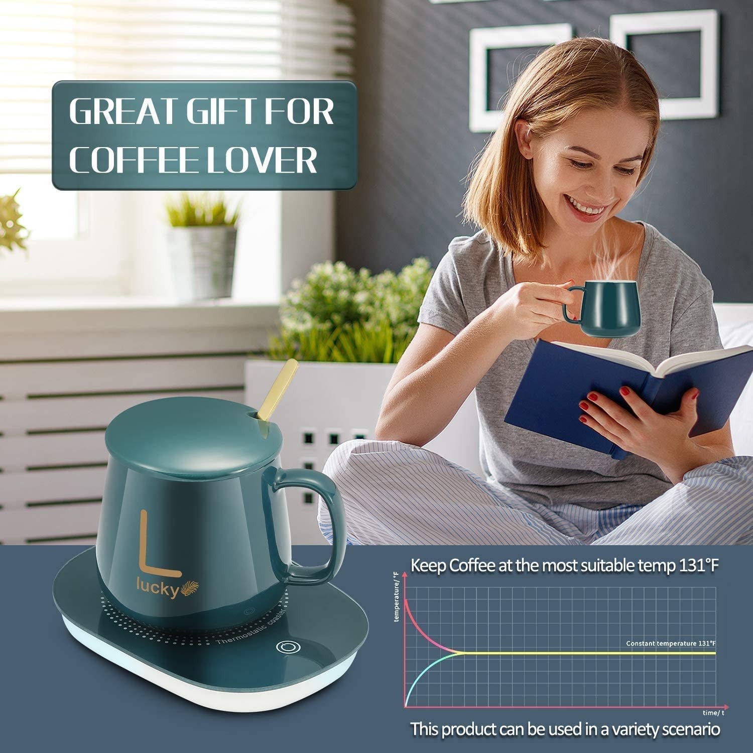 Auto Shut Off Coffee Mug Warmer - Personal Heated Cup Plate