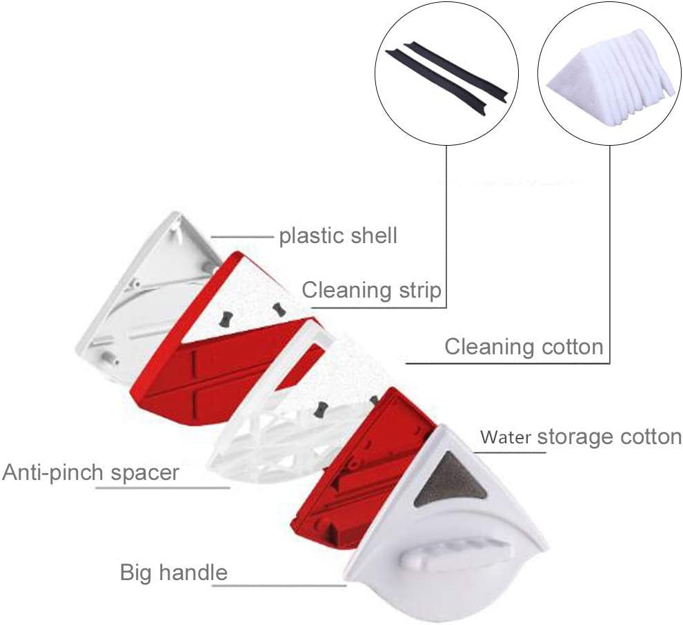 Magnetic Double-Sided Glass Cleaner with Safety Rope and Adjustable Force
