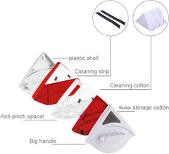 Magnetic Double-Sided Glass Cleaner with Safety Rope and Adjustable Force
