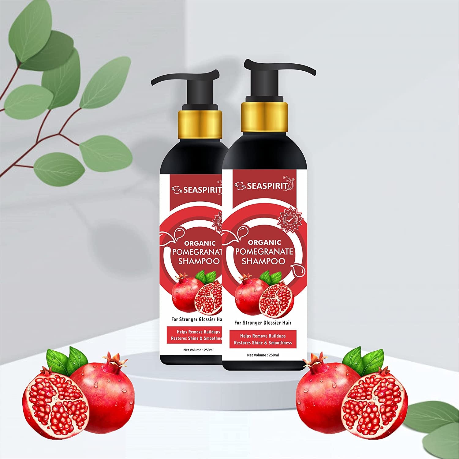 Organic Pomegranate Shampoo for Dry, Damaged & Brittle Hair