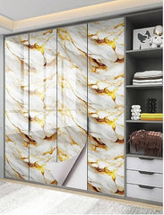 White Gold Marble Foil - Self-Adhesive Waterproof Contact Paper